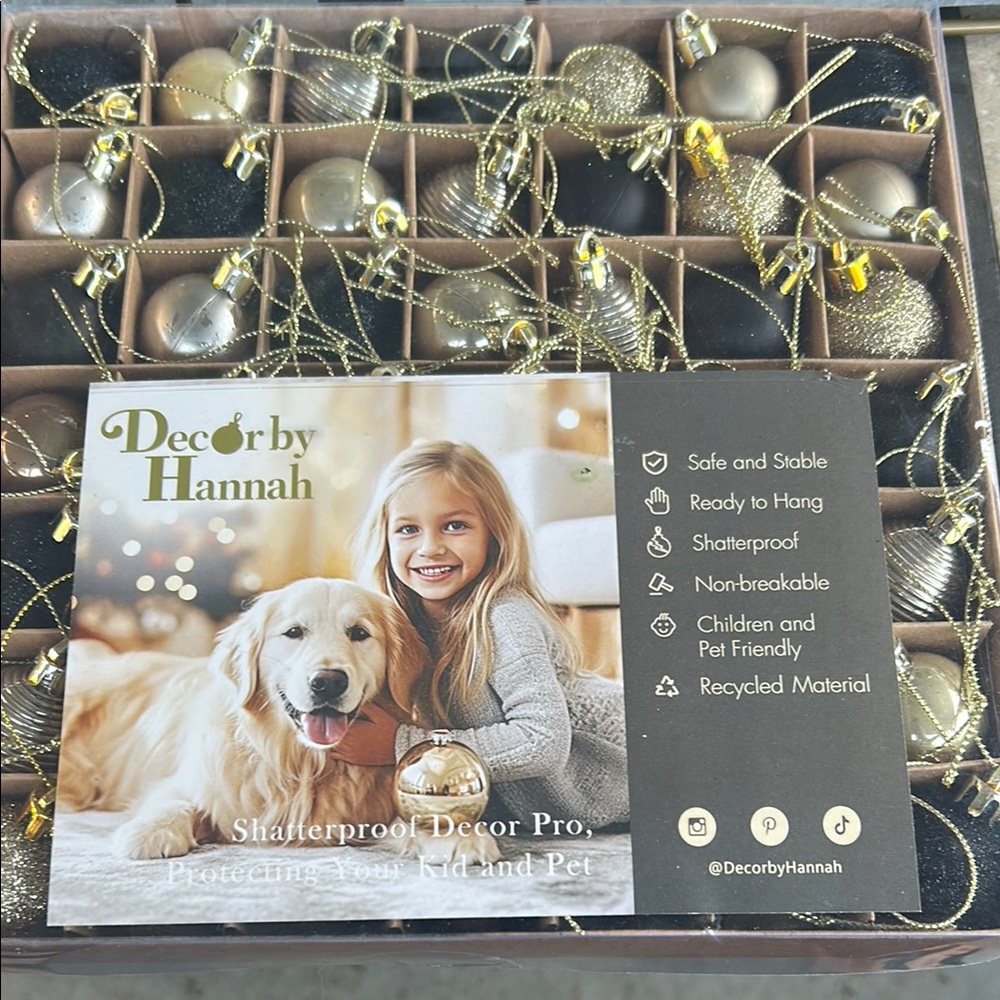 New  Gold and Silver Dog-Safe Ornaments